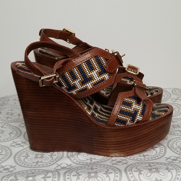 Tory Burch Shoes - Tory Burch Florian Needlepoint Wedge Size 5.5